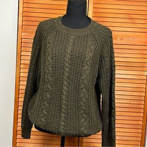 Jennifer Moore Dark Green Cable Knit Sweater